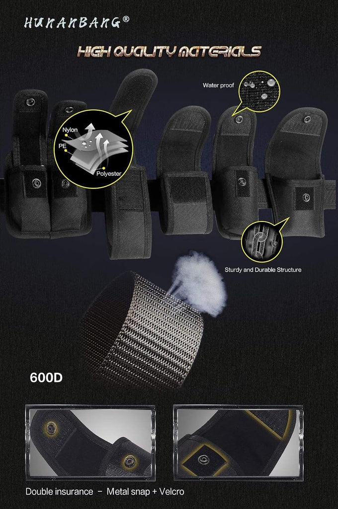 10 in 1 Duty Belt Black Law Enforcement Tactical Equipment System Set 10 pcs