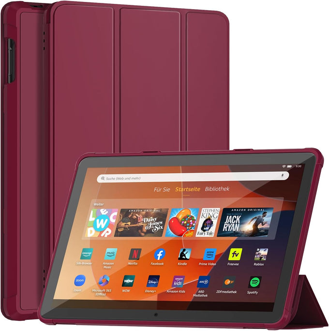Fire HD 10 Tablet Case (13th Gen, 2023), DJ&RPPQ Dual Angle Lightweight Trifold Stand with Soft TPU Back Case for Fire HD 10 Kids & Kids Pro Tablet, Auto Wake/Sleep,Not fit 10in Sony Nokia-Sky Blue