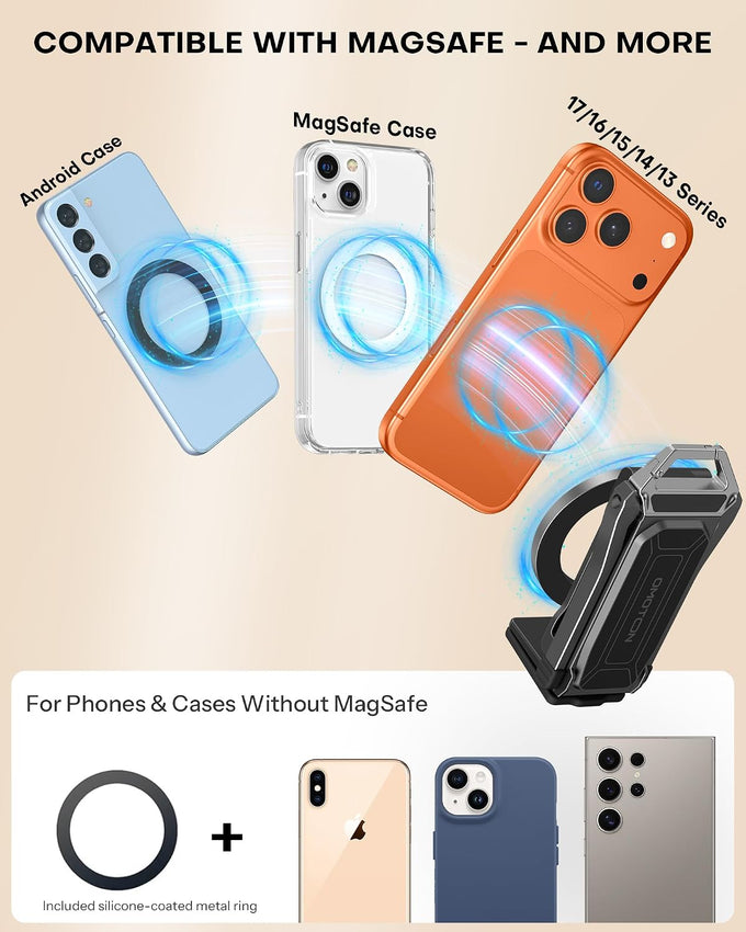OMOTON TP02 Magnetic Phone Tripod for MagSafe, 360° Pivot, Clamp & Stand