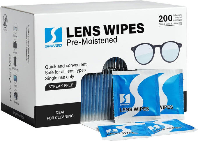 200 Count Lens Wipes for Eyeglasses, Eye Glasses Cleaner Wipes for Phone