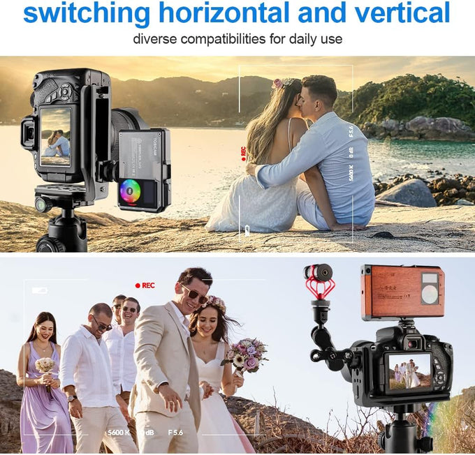 (Real Single One) DSLR Camera L Bracket Quick Release Plate Vertical Horizontal Switching Tripod Compatible with Canon Nikon Sony DJI Ronin Zhiyun Stabilizer Tripod Monopod Can't fit Manfrotto