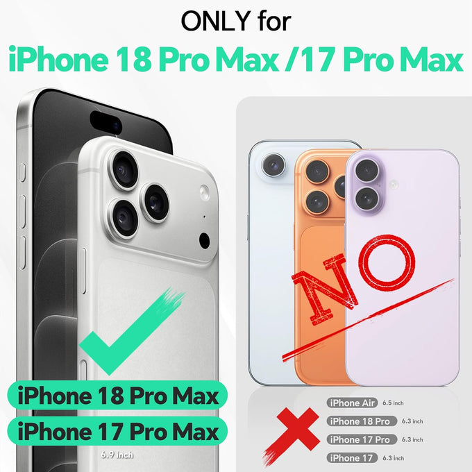 TUCCH Wallet Case for iPhone 18 Pro Max & 17 Pro Max, 4 Card Holders, Black