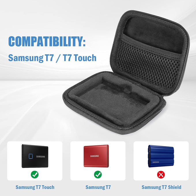 ProCase Hard Carrying Case for Samsung T7 Portable SSD -Black