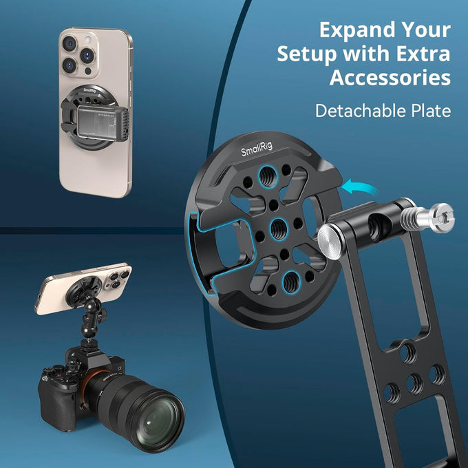 SMALLRIG Magnetic Metal Phone Mount with Cold Shoe Mount - 5156