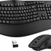 Wireless Keyboard and Mouse Combo, 2.4G Ergonomic Wave Keys(Black)
