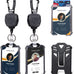 2-Pack Badge Holder Retractable Clip Heavy Duty Carabiner Badge Reel