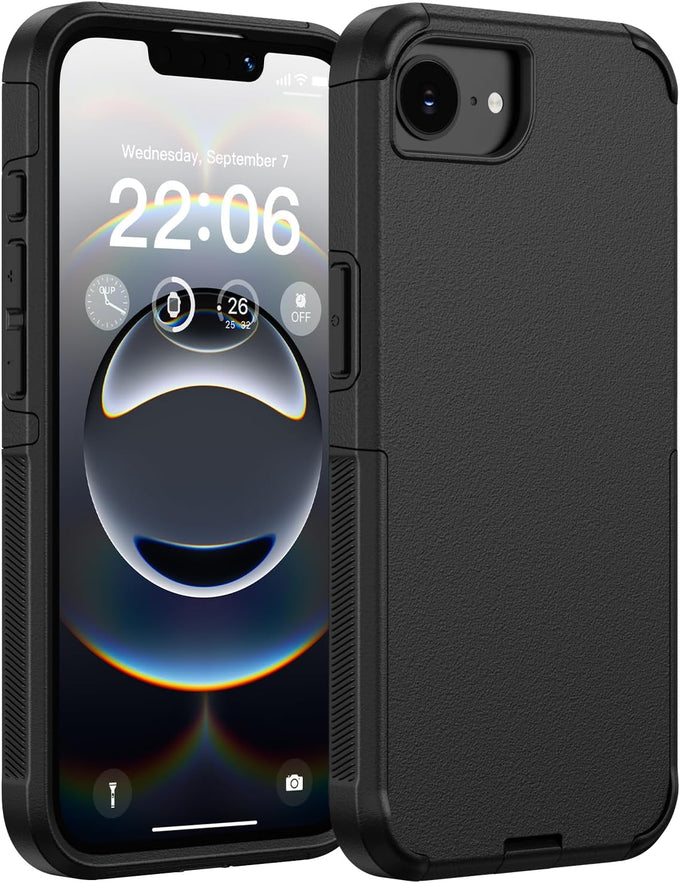 Diverbox for iPhone 16e Case & iPhone 17e Case - Compatible with MagSafe,Shockproof Dropproof with Screen Protector,with Port Protection,Slim & Tough Phone Cover (Black)