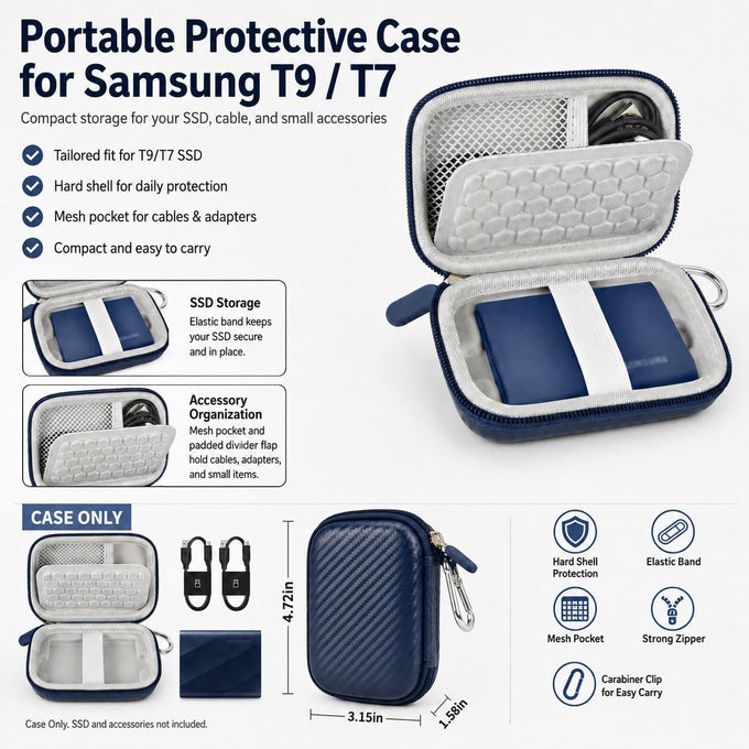 Paiyule Carrying Case for Samsung T9/T7/T7 Shield Portable SSD 4TB 2TB 1TB