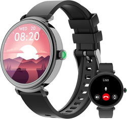 Smart Watch for Women with Answer/Make Call,1.27" HD Waterproof with DIY Faces,Fitness Tracker Smart Watch with Heart Rate,SpO2,Sleep Monitoring Compatible with iOS/Android