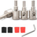 NuIth Amp Input Reducer 0 Gauge to 4 Gauge, 4PCS Car Audio Amplifier Wire Terminal Connectors Brass with Heat Shrink Tubing Allen Key for Amp Input, AWG Pin Power & Ground Connection
