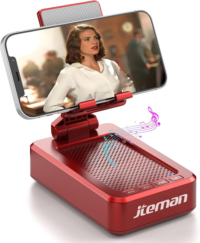 JTEMAN Cell Phone Stand with Bluetooth Speaker,Gifts for Men Tech Gadgets