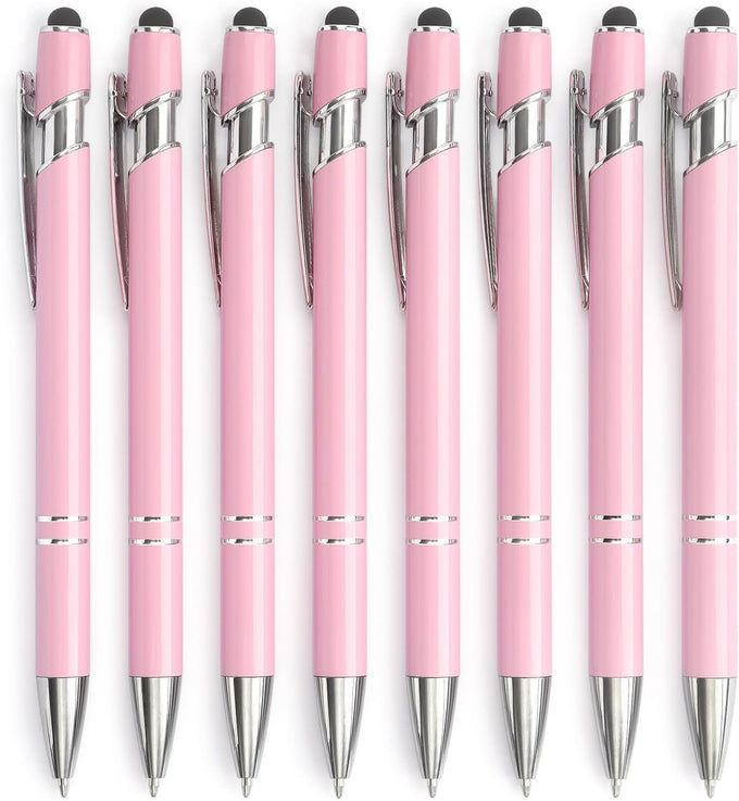 6 Pack Ballpoint Pen 2-in-1 Pen with Stylus tip, 1.0 mm Black Ink