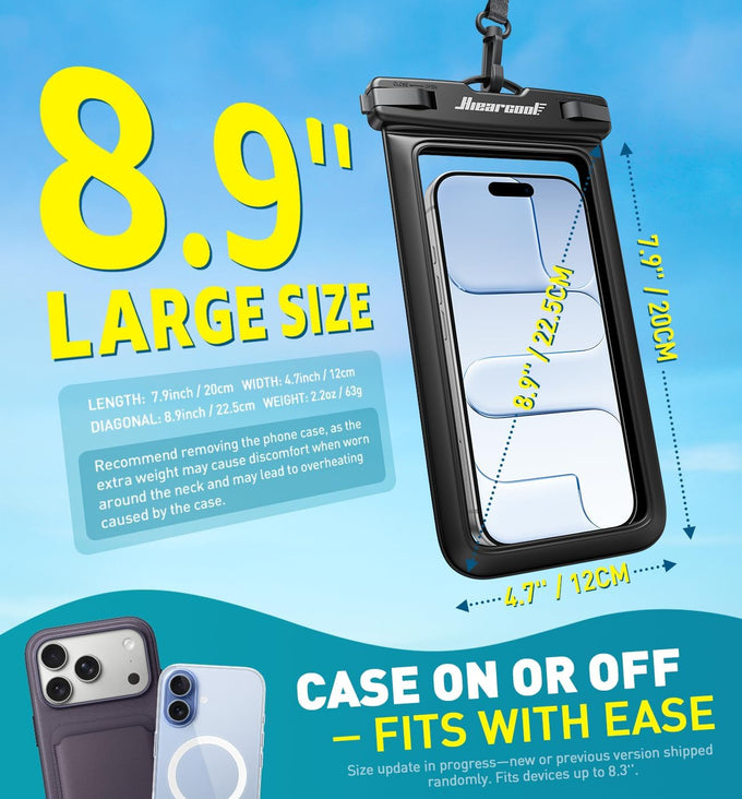 Hiearcool Waterproof Phone Pouch, Waterproof Phone Case, 2-Pack Black