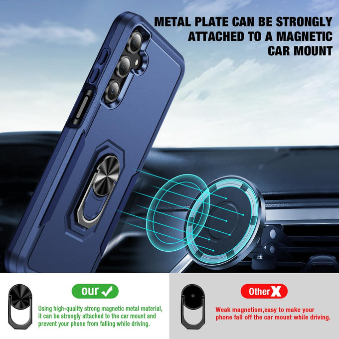for Samsung Galaxy A17/A26 5G Phone Case [15 FT Military Grade Drop Protection] with 2x Tempered Glass Screen Protector, Heavy-Duty Shockproof Magnetic Kickstand Case for Galaxy A17/A26 5G (Dark Blue)