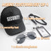 Agent Costume Halloween Security Service Outfit Accessory Secret Spy Costume Props Hat Sunglasses ID card Fake Earpiece Set of 4