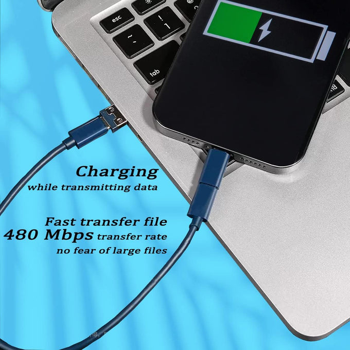 Multi USB Charging Adapter Cable Kit, USB C to iOS Adapter for Travel, Conversion Set A & USB C to Male Micro /USB C/iOS Adapter, Data Transfer, Card Storage, Tray Eject Pin, Phone Holder (blue)