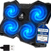 Laptop Cooling Pad with 4 Fans at 1200 RPM - USB Stand for PC and Consoles