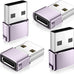 𝟒𝐏𝐚𝐜𝐤 𝐔𝐩𝐠𝐫𝐚𝐝𝐞𝐝 USB to USB C Adapter,Type-C Female to A Male Charger Converter for iPhone 18 Charger,iWatch Ultra SE 9 10,iPhone 17 Pro Max 16 15 14,Samsung S25,AirPods,iPad,Car,Xbox