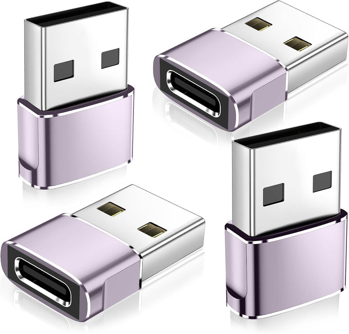 𝟒𝐏𝐚𝐜𝐤 𝐔𝐩𝐠𝐫𝐚𝐝𝐞𝐝 USB to USB C Adapter,Type-C Female to A Male Charger Converter for iPhone 18 Charger,iWatch Ultra SE 9 10,iPhone 17 Pro Max 16 15 14,Samsung S25,AirPods,iPad,Car,Xbox