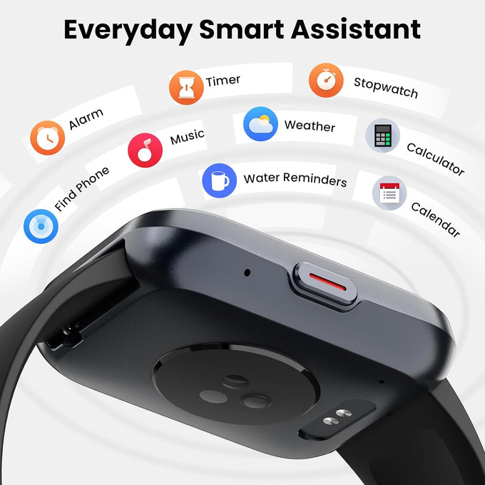 Smart Watches for Men Android & iPhone, 1.8" HD Alexa Built-in Smartwatches Fitness Tracker Watch with Bluetooth Calls, IP68 Waterproof, Heart Rate/Sleep/SpO2 Monitor, 110 Sport Modes - Black
