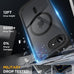 miracase for iPhone 17e Case & iPhone 16e Case, Full-Body Phone with Built-in Glass Screen Protector, [Magnetic with MagSafe] Military Drop Proof 17 E/ 16 E Cover Bumper 6.1 inch, Black