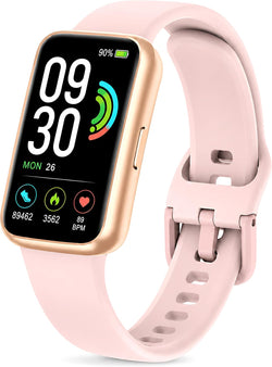 Fitness Tracker for Men & Women with 1.47” HD Display, Heart Rate & SpO2 Tracking, Sleep & Activity Monitor, 100+ Sports Modes, 3ATM Waterproof Smart Band, Suitable for Android & iOS, Pink