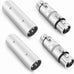 1/4 to XLR Adapter 4 Pack, 1/4" TRS to XLR (2 Pair), 2pcs Male to Male and 2pcs Male to Female, Balanced Quarter Inch 6.35mm Male to XLRMale/Female Adapters for Mixers, Microphones, Amplifiers
