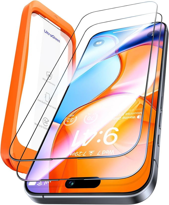 UltraGlass Top 9H+ Glass for iPhone 16 Pro Screen Protector Glass, 2 Pack