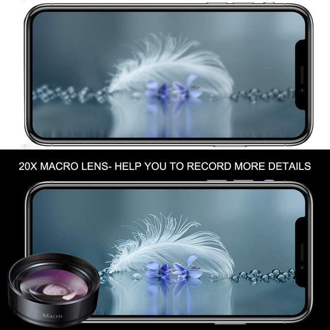 KEYWING 3in1 Phone Camera Lens Kit Fisheye+Wide Angle+Macro Lens for iPhone