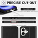 TUCCH Wallet Case for iPhone 16 (6.1") 2024, 4 Card Holders, Black