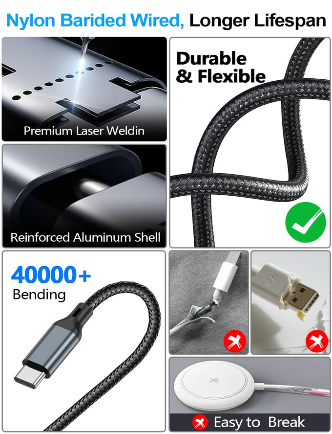 4-in-2 Multi Charging Cable for Apple Watch Charger/iPhone/Samsung Charger