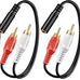 VCE 3.5mm to RCA Splitter, Gold Plated Male Stereo Audio Y Cable, 2-Pack
