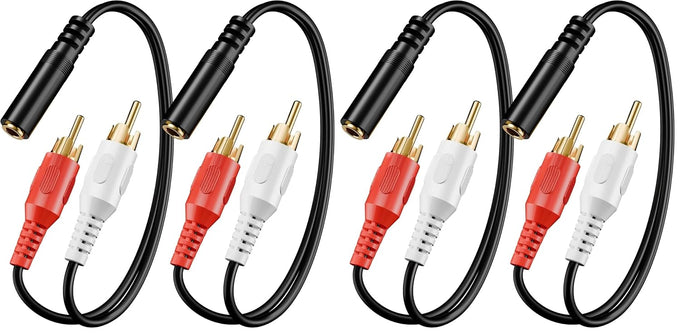 VCE 3.5mm to RCA Splitter, Gold Plated Male Stereo Audio Y Cable, 2-Pack