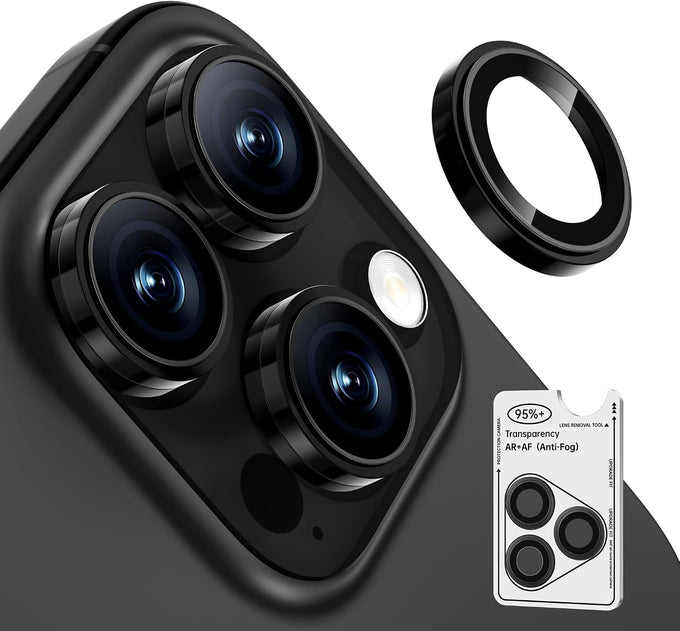 2 Pack Camera Lens Protector for iPhone 17 Pro Max/17 Pro/16 Pro Max/16 Pro/15 Pro Max/15 Pro/14 Pro Max/14 Pro [1:1 Invisible Fit] Military Grade Glass & Metal Camera Cover, Sliver