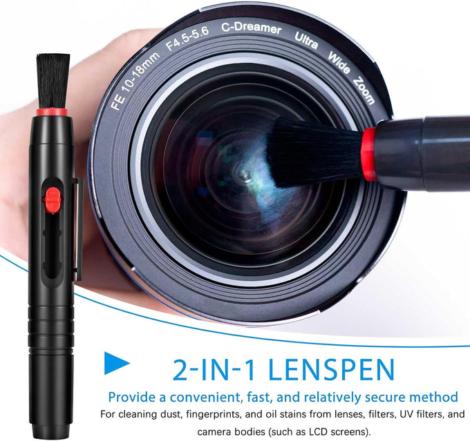 Camera Cleaning kit - Professional Camera Lens Cleaning Kit,Complete DSLR & Mirrorless Camera Sensor Cleaning Set Kit with Lens Pen, Blower, Brush, and Solution for Photography Essentials