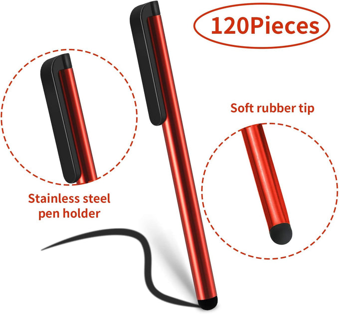 Outus 120 Pcs Bulk Capacitive Stylus Pens for Touchscreens, 12 Colors
