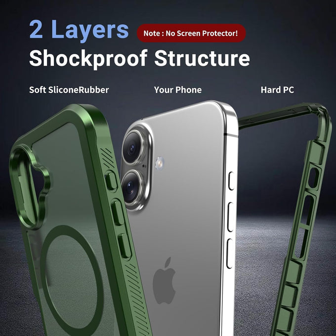 jaroco Magnetic for iPhone 17 Case Heavy Duty Protection Army Green