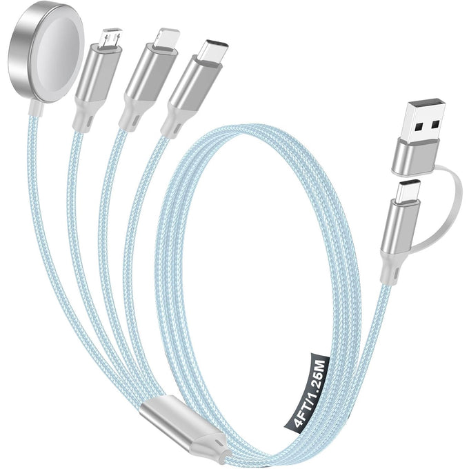 4-in-2 Multi Charging Cable for Apple Watch Charger/iPhone/Samsung Charger