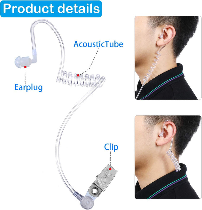 Gejoy 4 Pcs Security Earpiece Costume Fake Earpiece and Black Glasses