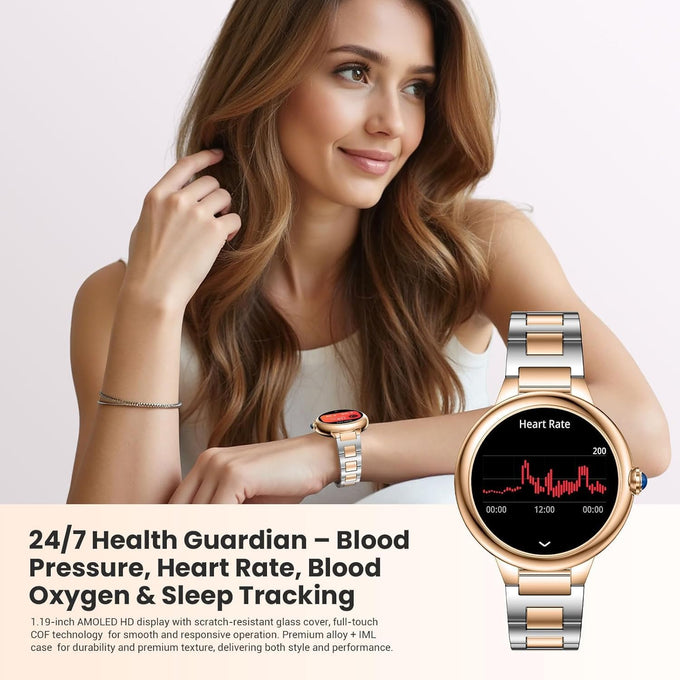 Luxury Smart Watches for Women, 1.19" AMOLED, DA GPT, Answer/Make Call