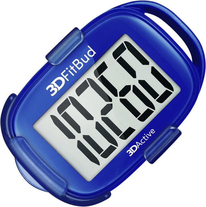 3DFitBud Simple Step Counter Walking 3D Pedometer by 3DActive with Clip, Lanyard Accurate Step Tracker Large Display, Easy to Use for Kids Men Women Adult Seniors Daily Step Tracking - A420S