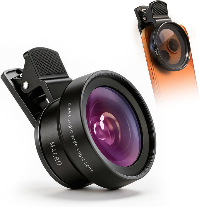3-in-1 Macro & Wide Angle Lens for iPhone with CPL Filter