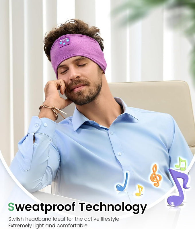 Perytong Sleep Headphones Tech Gadgets Bluetooth Headband for Women Headband Headphone with Ultra-Thin HD Speakers & Mic, Perfect for Sleeping Yoga Running Workout Travel Sports Unique Gifts