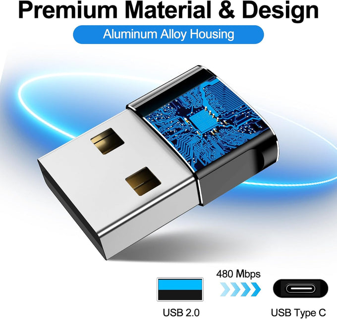 𝟒𝐏𝐚𝐜𝐤 𝐔𝐩𝐠𝐫𝐚𝐝𝐞𝐝 USB to USB C Adapter,Type-C Female to A Male Charger Converter for iPhone 18 Charger,iWatch Ultra SE 9 10,iPhone 17 Pro Max 16 15 14,Samsung S25,AirPods,iPad,Car,Xbox