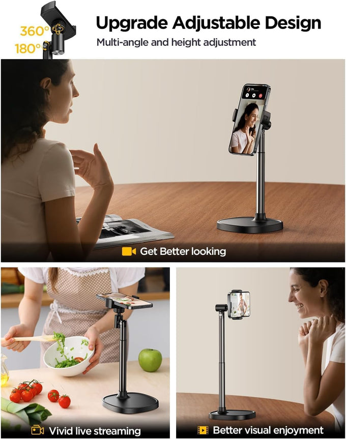 DIMONCOAT Phone Stand for Desk Angle Height Adjustable Phone Holder iPhone