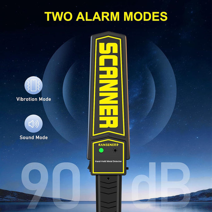 RANSENERS Metal Detector Wand,Security Wand,Portable Adjustable Sound & Vibration Alerts, Detects Weapons Knivers Screw (High Sensitivity, Black)…