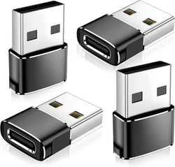 𝟒𝐏𝐚𝐜𝐤 𝐔𝐩𝐠𝐫𝐚𝐝𝐞𝐝 USB to USB C Adapter,Type-C Female to A Male Charger Converter for iPhone 18 Charger,iWatch Ultra SE 9 10,iPhone 17 Pro Max 16 15 14,Samsung S25,AirPods,iPad,Car,Xbox