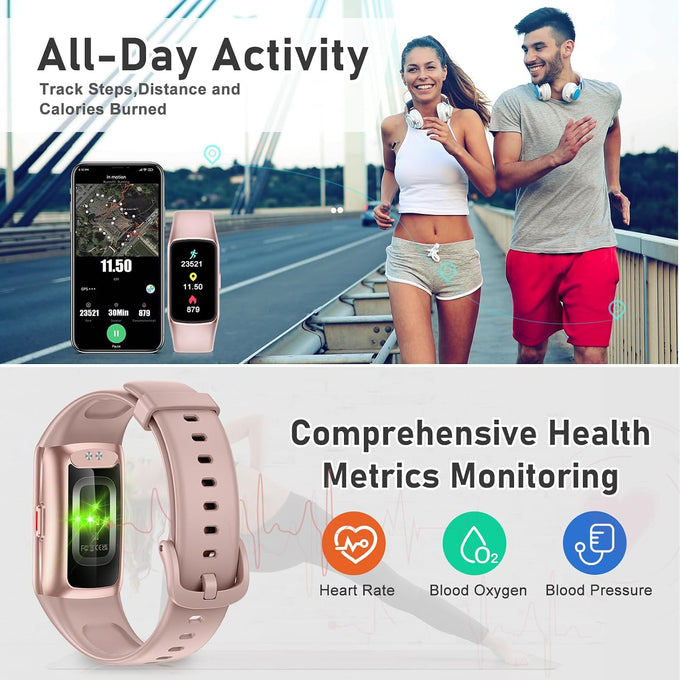 Fitness Tracker with 24/7 Heart Rate, Blood Oxygen, Sleep Tracker, 1.47''Waterproof Fitness Watch, Activity Tracker with Step Tracker for Women Men