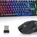CHONCHOW USB Wireless Gaming Keyboard and Mouse Combo, RGB Backlit, 2.4GHz
