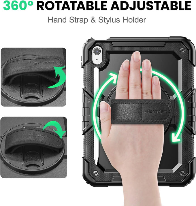 SEYMAC Case for iPad (A16) 11th/10th Generation (11″/10.9″), Black